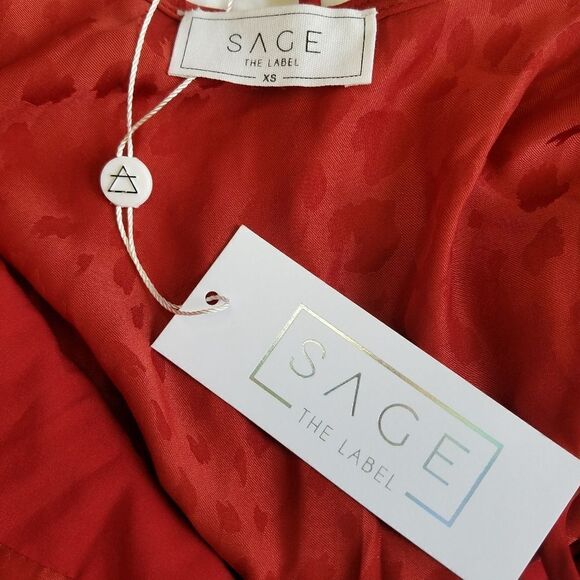 NWT Sage The Label Molly Burgundy Leopard Print Cowl Neck Backless Bodysuit - Picture 6 of 11